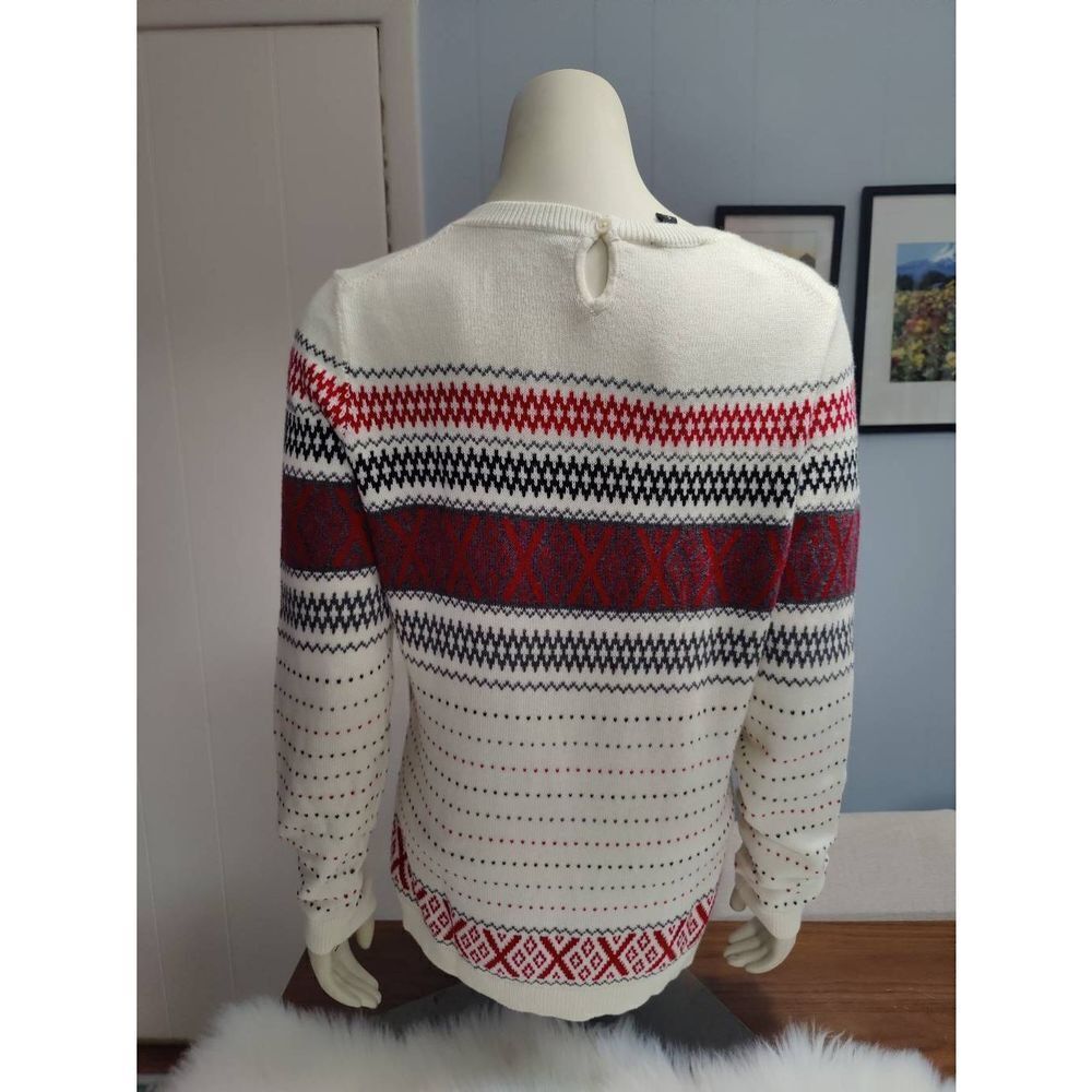Talbots Long Sleeve Crew Neck Patterned Cotton Bl… - image 3